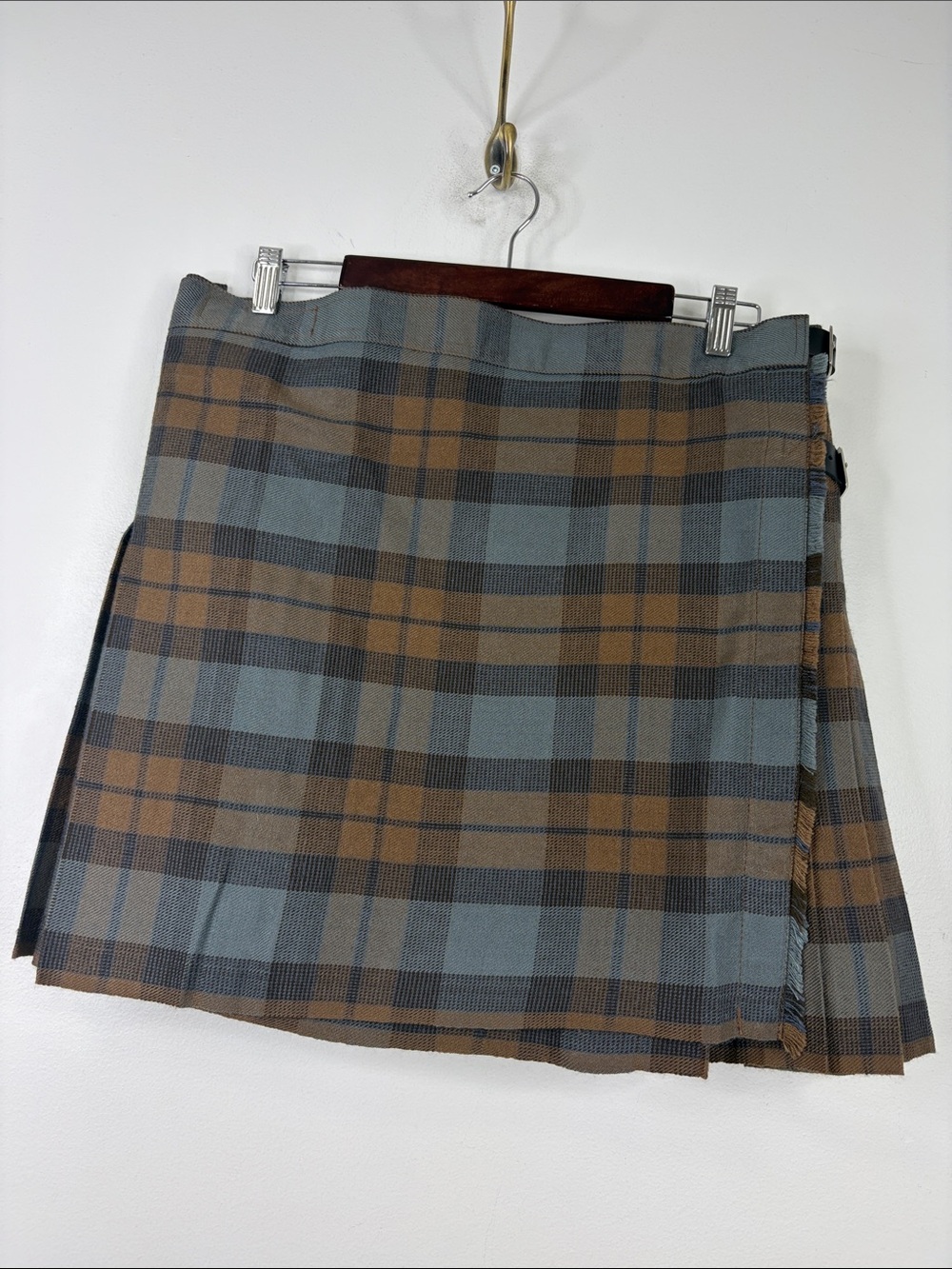 Patrick King Scottish Kilt Mens 36 Gray Brown Outlander Mackay Tartan Plaid